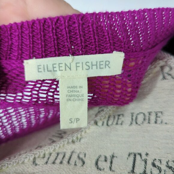 Eileen Fisher Sweater Small Purple Knit - Picture 8 of 8